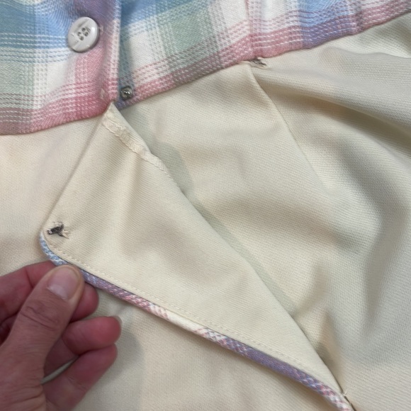 Vintage Jo Lester Dress Wrap Pastel Plaid Flower Size Small - Picture 7 of 16